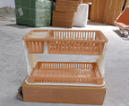 Dish Drying Rack – Water Storing Tray & Utensil Organizer | CookAura