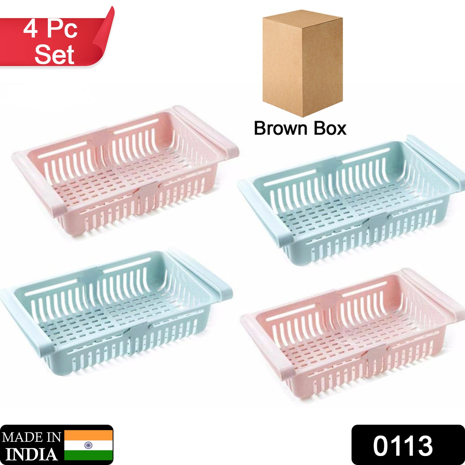Fridge Organizer Drawer – Adjustable Storage Baskets (4-Pc Set) | Organivo
