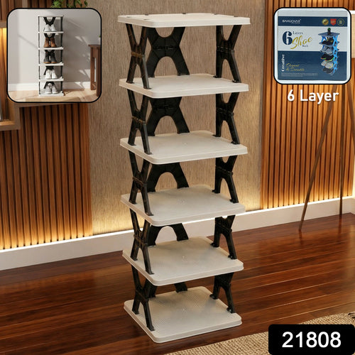 6 Layer Shoe Rack Stand – Space Saving Rectangle Organizer