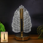 LED Table Lamp – Elegant Leaf Design with USB Rechargeable Base