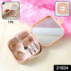 Mini Jewelry Storage Box – Compact Travel Organizer with Mirror