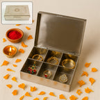 Stainless Steel Jewelry Organizer – 6-Compartment Storage Box