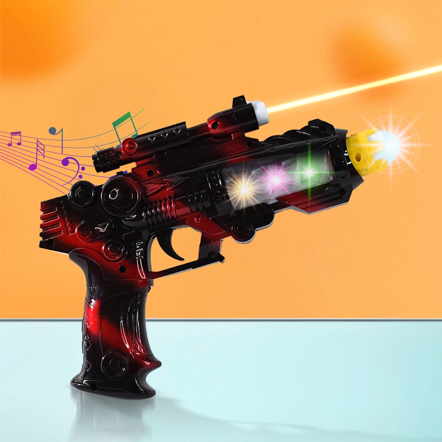 LED Flashing Sound Laser Toy Gun – Space Blaster with Lights & Music