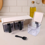 Modular Spice Storage Box Set – 3-Pc with Stand & Spoons