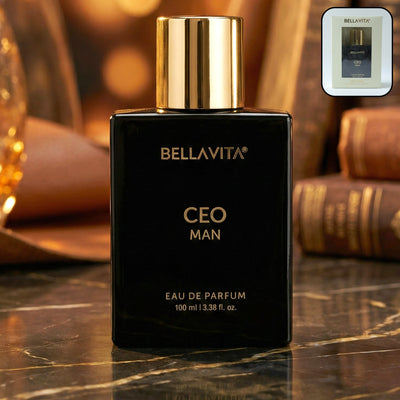 Men's Eau De Parfum in a stylish black bottle with gold cap