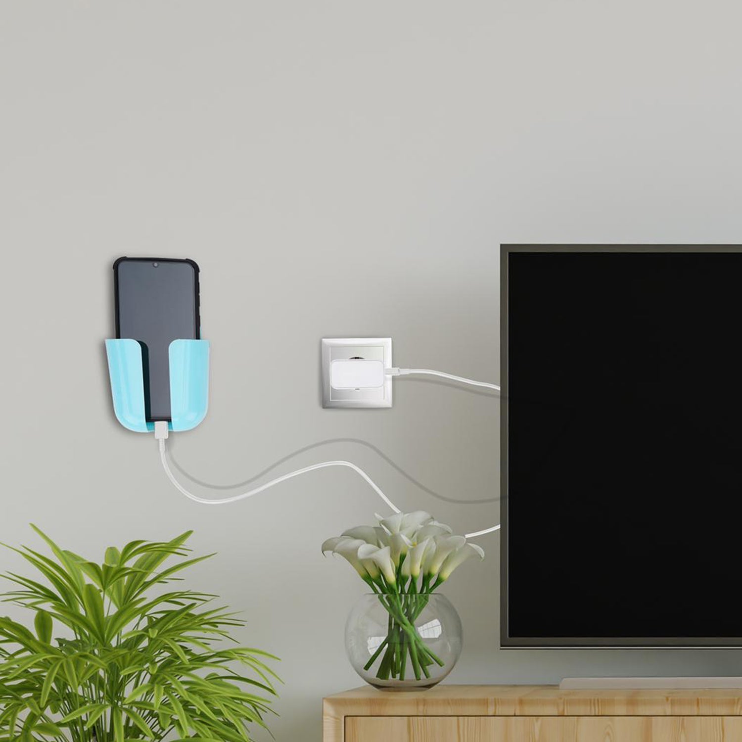 Wall Mounted Phone Holder – Multi-functional Organizer | Organivo
