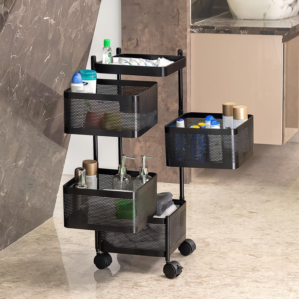 Metal Kitchen Trolley – 4 Layer Durable Storage Rack | Tidy Table