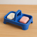 Double Soap Dish Stand – 2-in-1 with Handle & Drainage