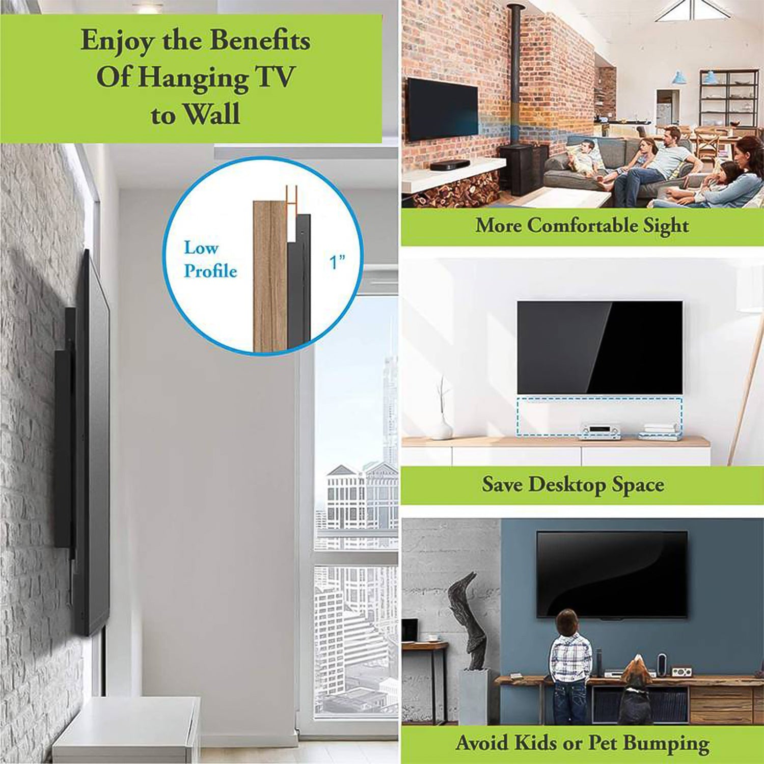 TV Wall Mount Bracket – Heavy Duty Adjustable Metal for 26-55 Inch