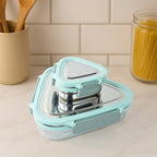Triangle Stainless Steel Lunch Box Set – Compact Leakproof 2-Piece Tiffin
