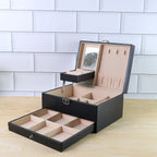 Jewellery Organizer Box – Multi-Layer Velvet Storage with Lock