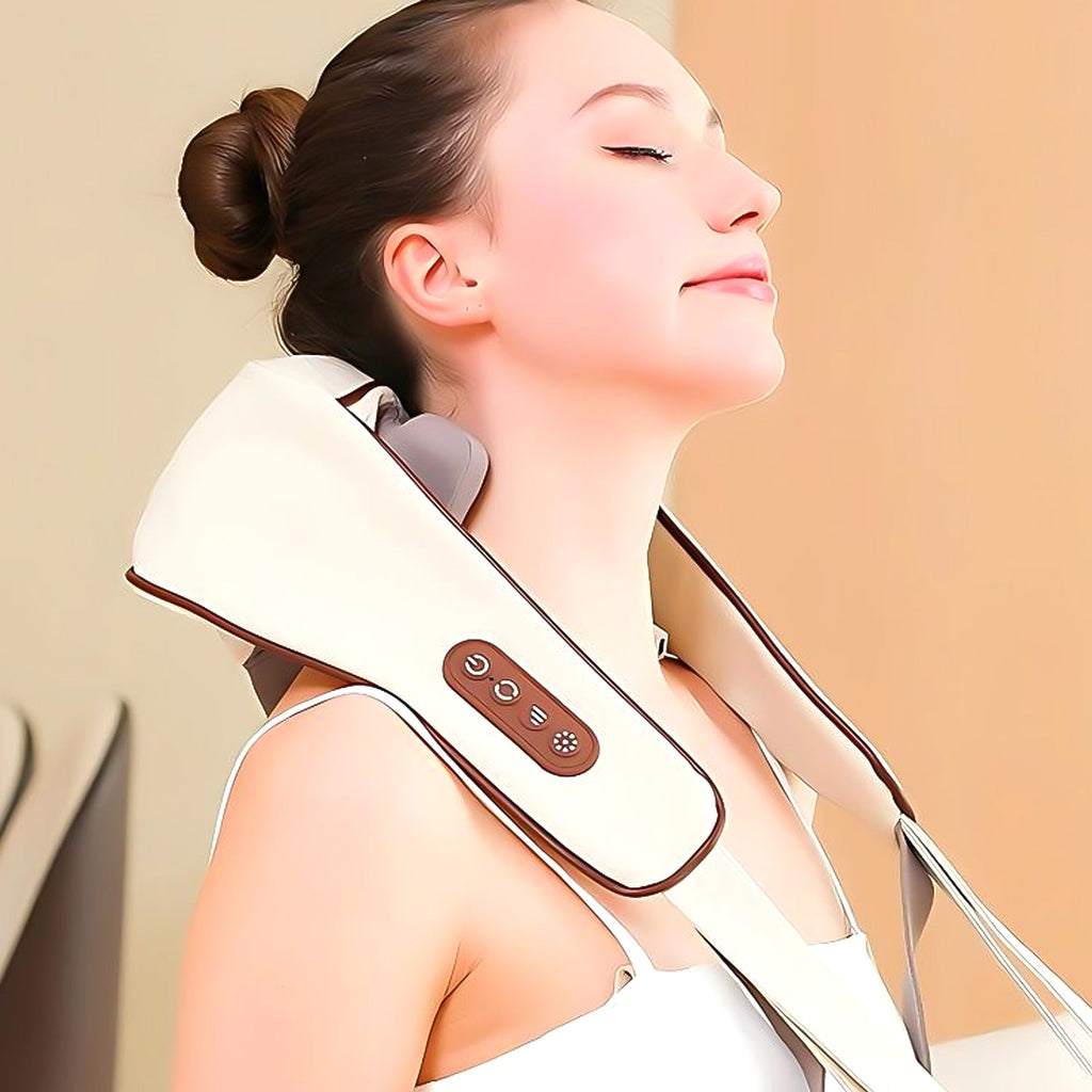 Neck & Shoulder Massager Belt – Adjustable Soft Cushion Support