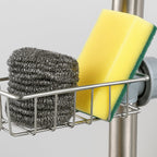 Stainless Steel Sink Caddy Organizer – Durable Clamp-On Holder