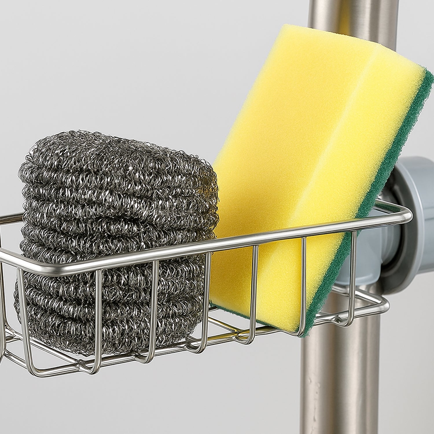 Stainless Steel Sink Caddy Organizer – Durable Clamp-On Holder
