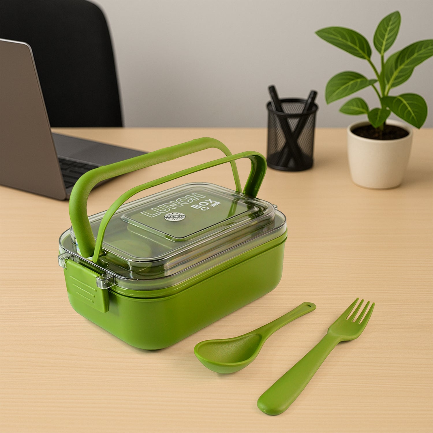 Magic Lunch Box – Leakproof Compartments with Spoon-Fork Set