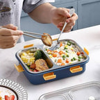 Stainless Steel Lunch Box 2 Section – Leakproof & Durable with Spoon