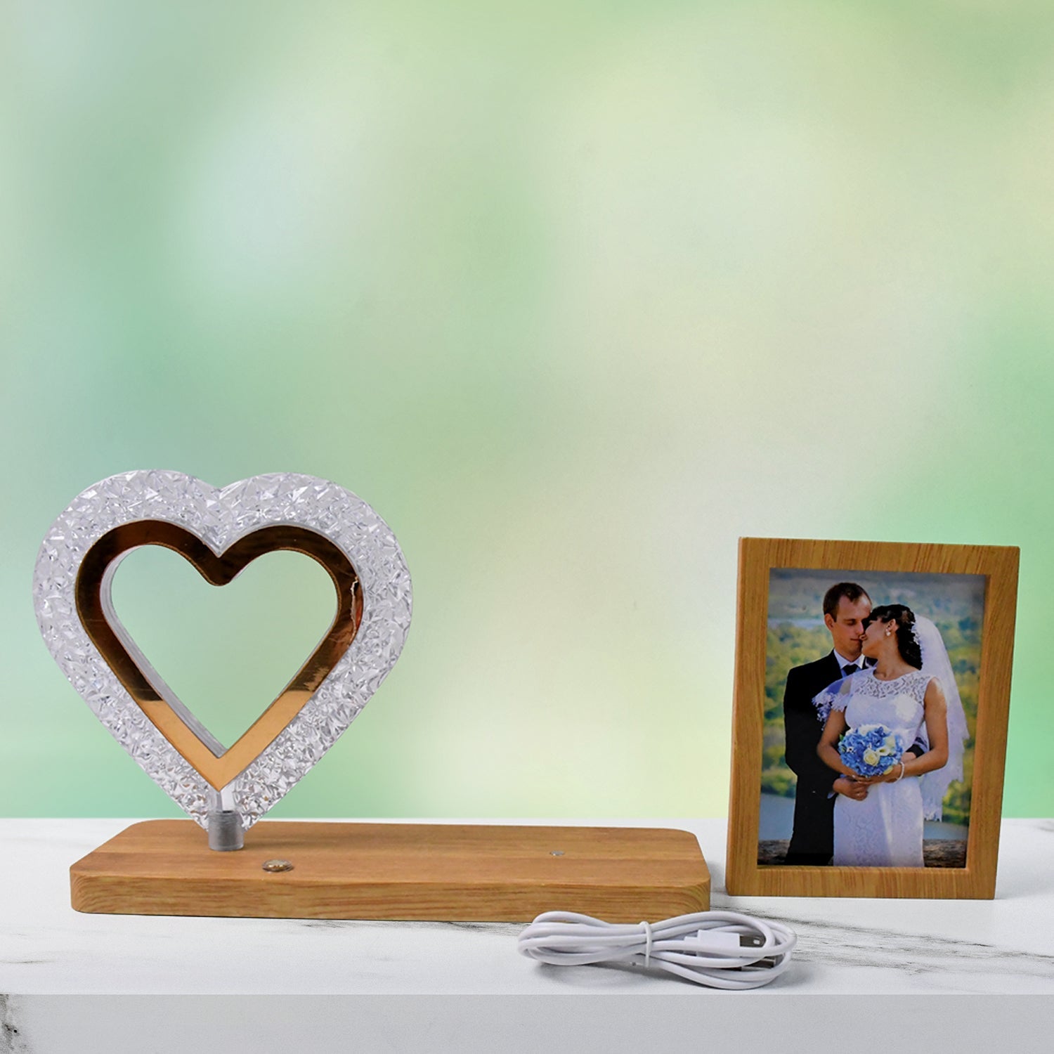 Heart Shape LED Photo Frame Lamp – Romantic Wedding Gift