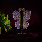 Luxury Crystal Table Lamp – Four-Leaf Clover USB Rechargeable