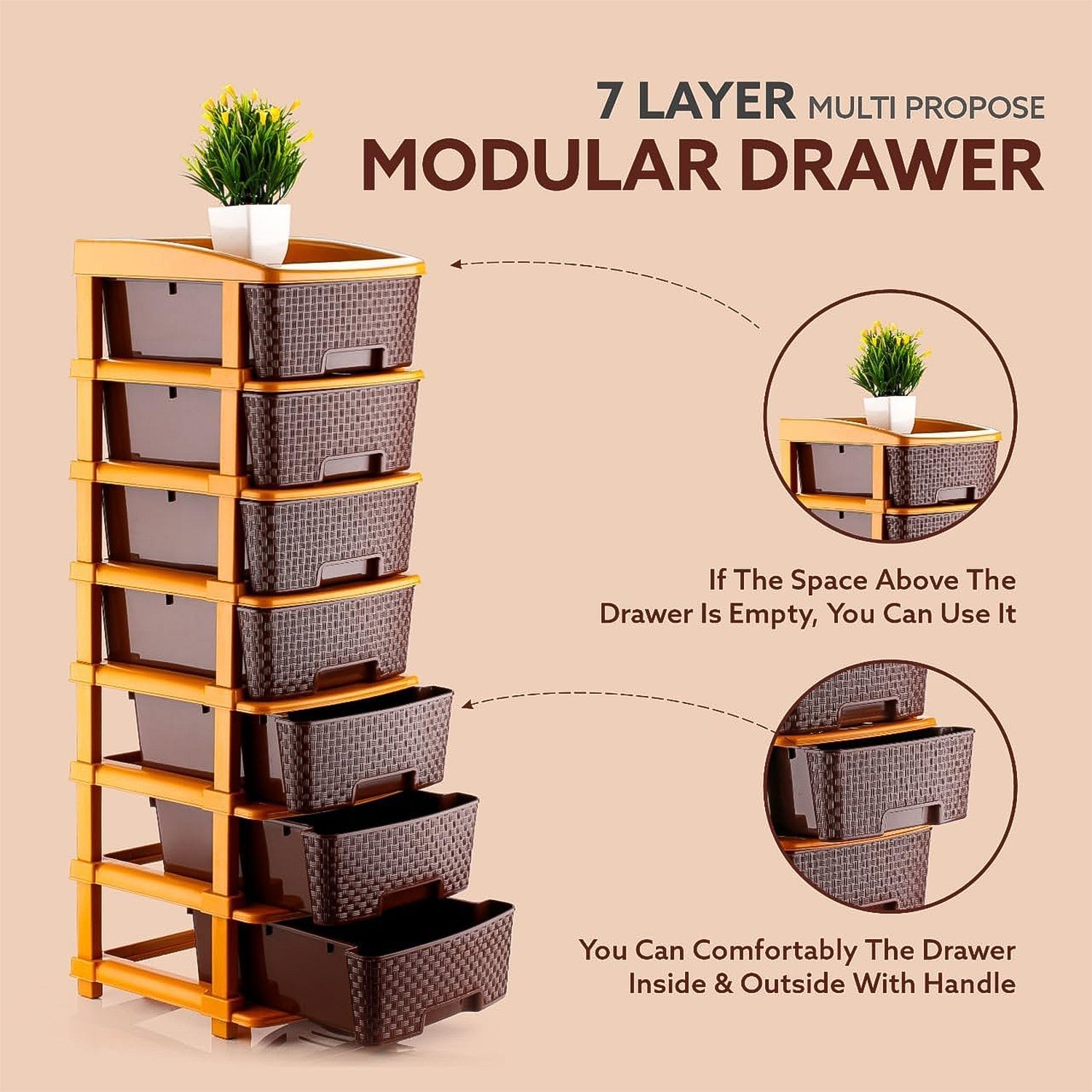 7-Layer Plastic Storage Drawer Organizer – Durable & Spacious