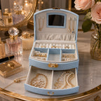 Jewelry Storage Box Ð Multi-Layer Organizer with Mirror for Elegant Storage