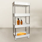 4 Layer Kitchen Rack – Durable Steel & Plastic Storage