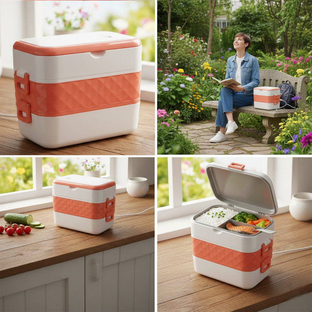 Electric Heated Lunch Box – Leakproof Stainless Steel Meal Warmer