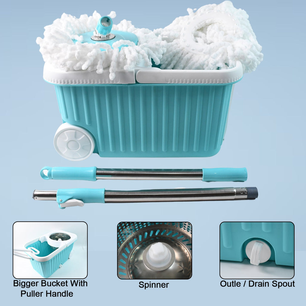 Spin Mop – 360° Rotating Stainless Steel Spinner for Deep Cleaning