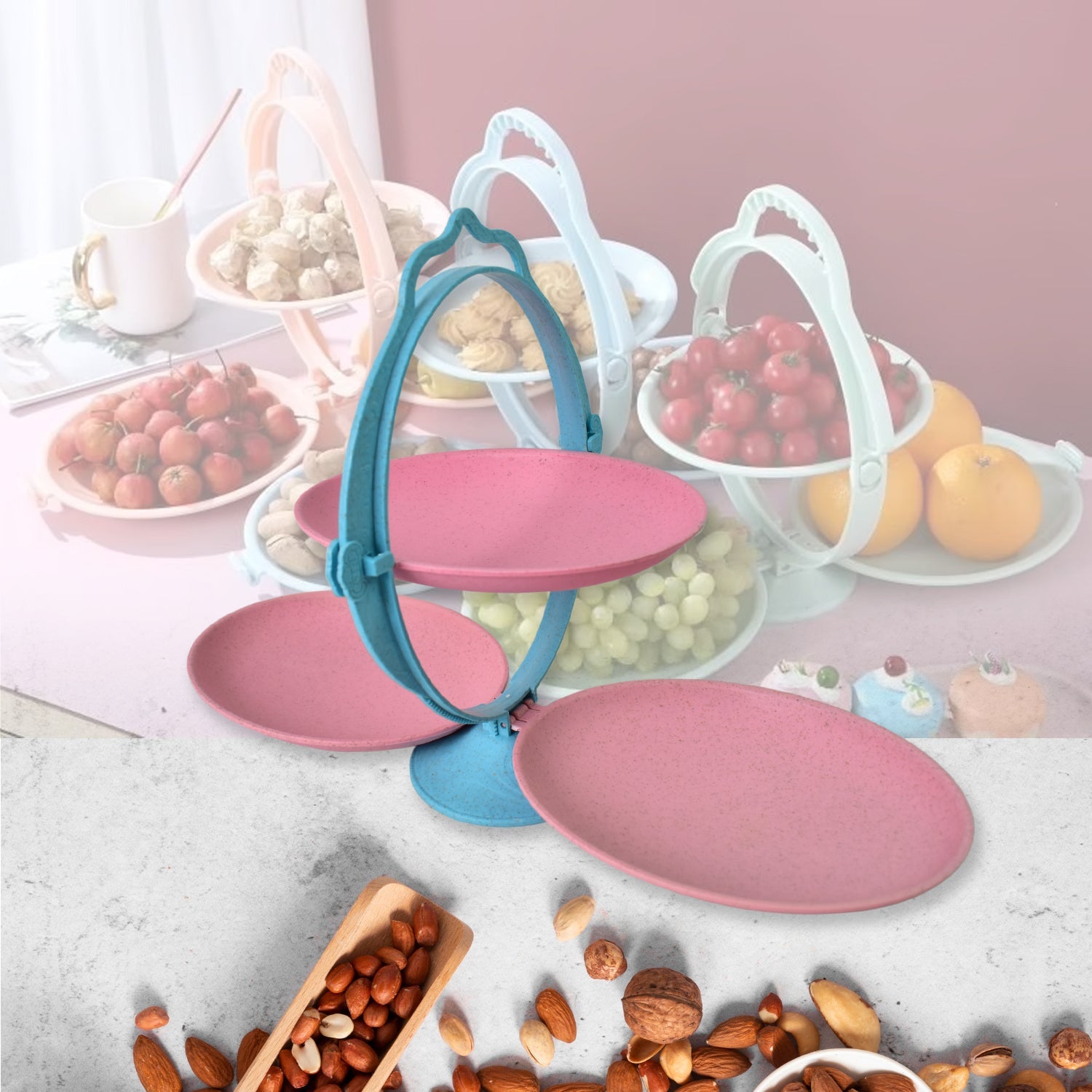 Foldable Fruit Plate Ð Space-Saving Multi-Use Kitchen Organizer