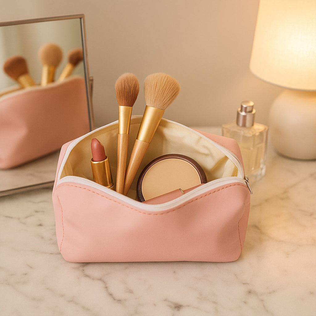 Cosmetic & Pencil Pouch – Durable PU Leather Travel Organizer