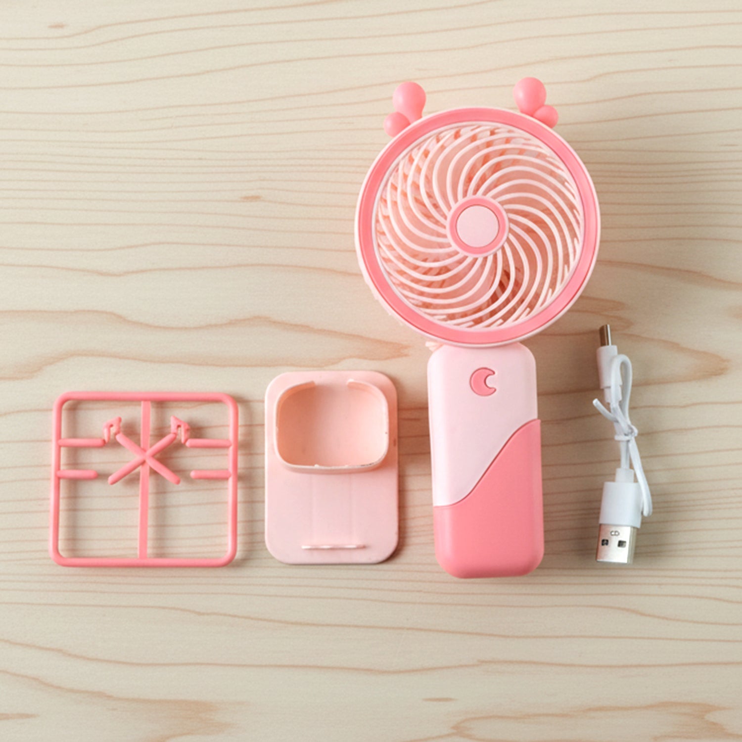 Mini Fan with LED Light – Portable & Rechargeable for Travel & Home