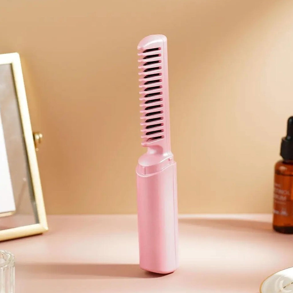 Mini Hair Straightener Brush Ð Cordless & Rechargeable for Travel