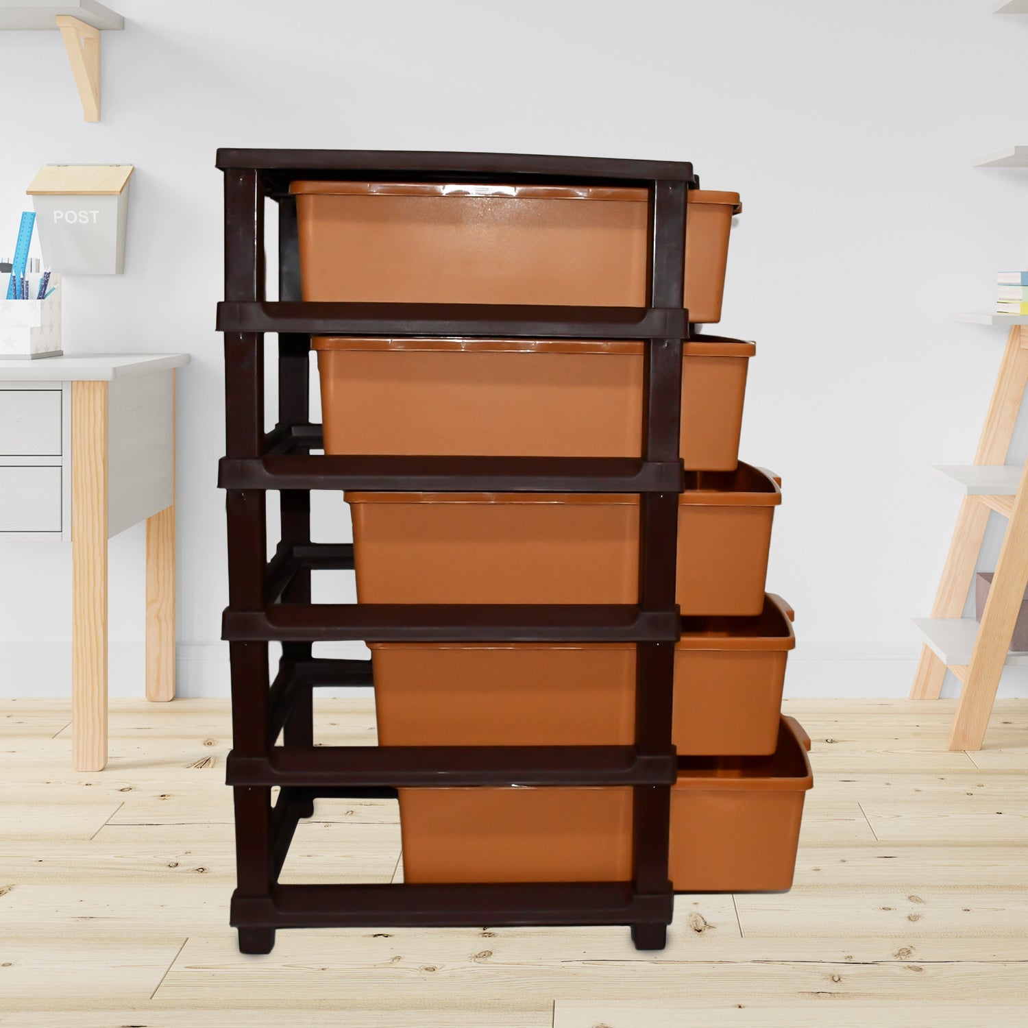 Plastic Home Storage Organizer – 5-Layer Large Modular Drawer