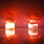 Rose LED Flickering Tealight Candles – Romantic Flameless Glow