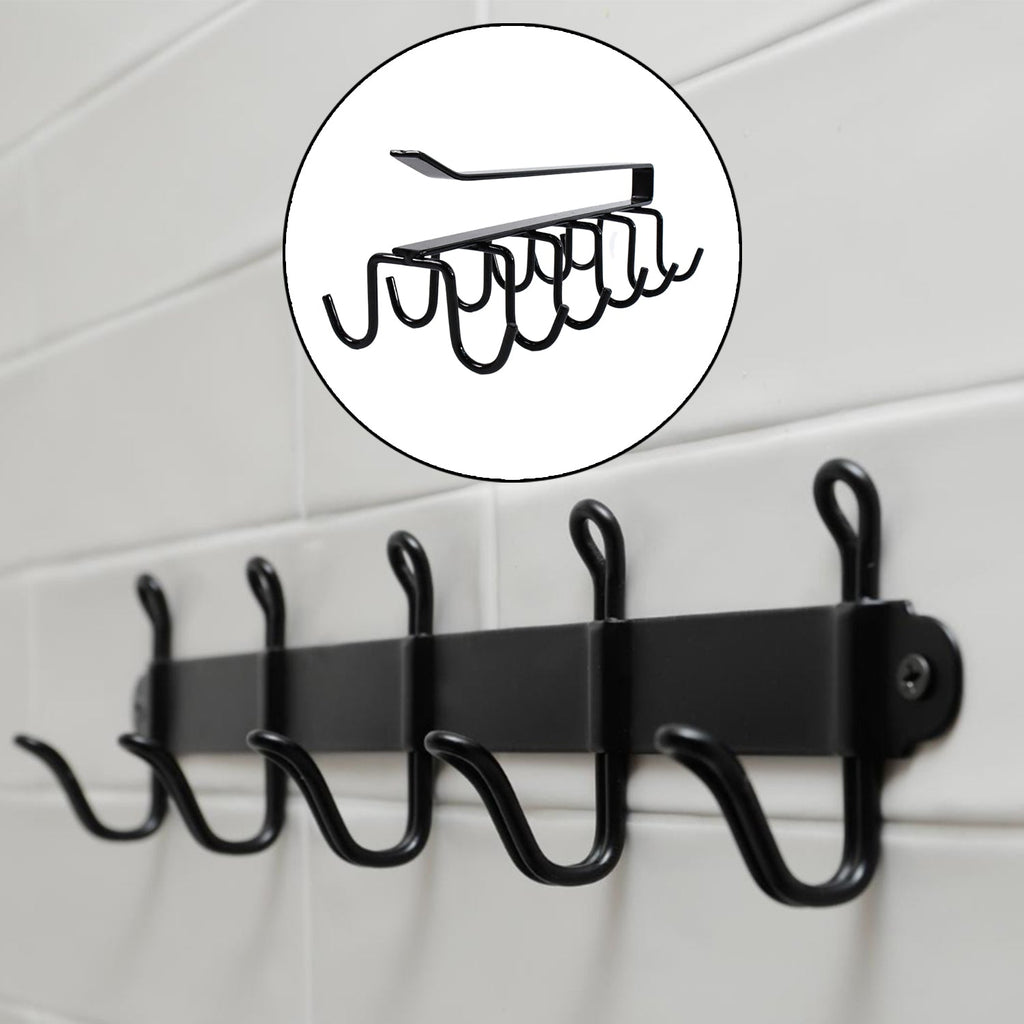 Double-Row Metal Cup Holder Rack – Space-Saving Kitchen Organizer
