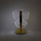 Luxury Crystal Table Lamp – Four-Leaf Clover USB Rechargeable