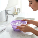 Folding Silicone Facial Ice Bath Bowl – Collapsible & Space-Saving