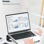 Fixed Metal Laptop Stand – Sturdy Ergonomic Desk Riser for Work