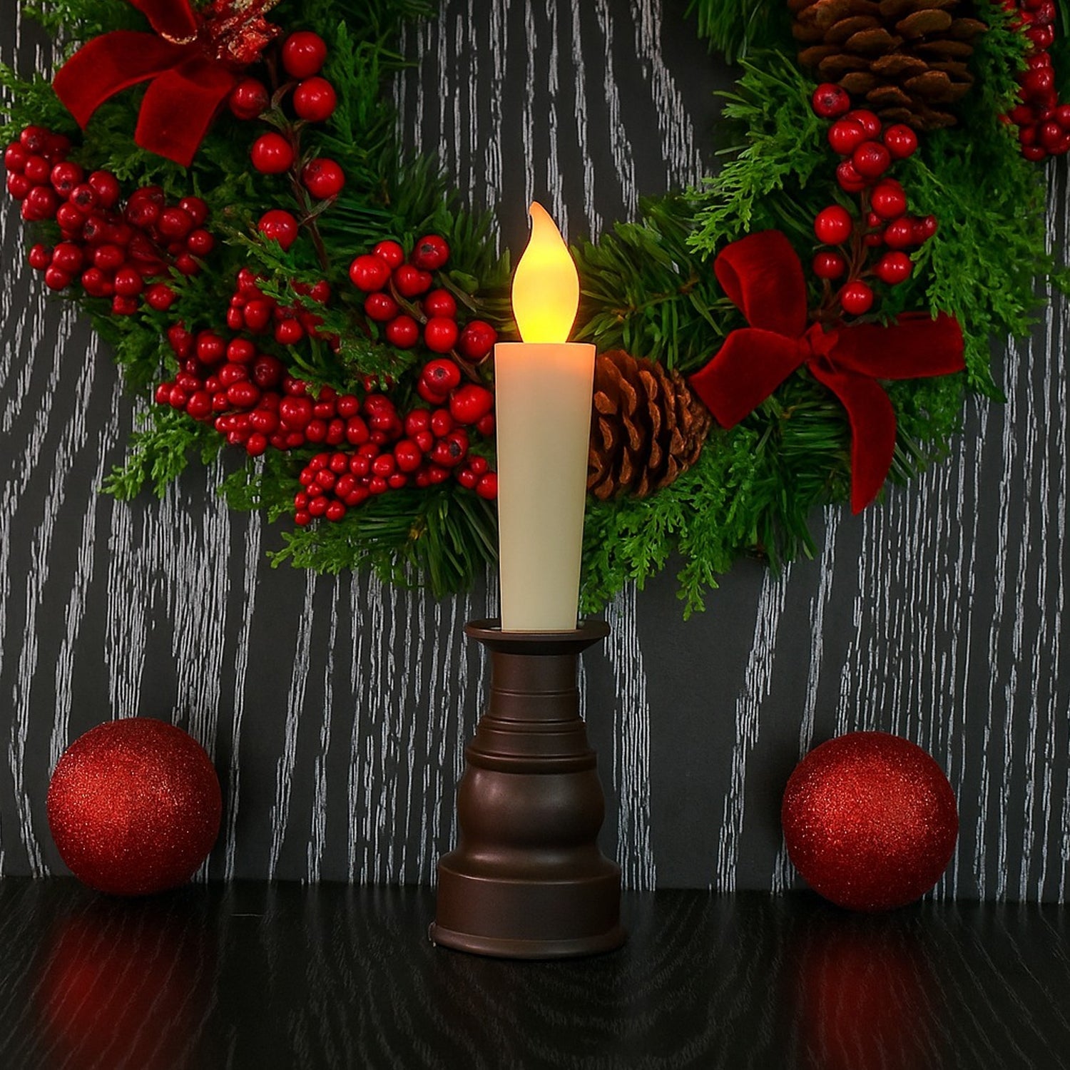 LED Flameless Candle with Holder – Elegant Flickering Light