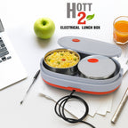 Portable Electric Food Warmer Lunch Box | Dual Stainless Steel Compartments | Leakproof Design