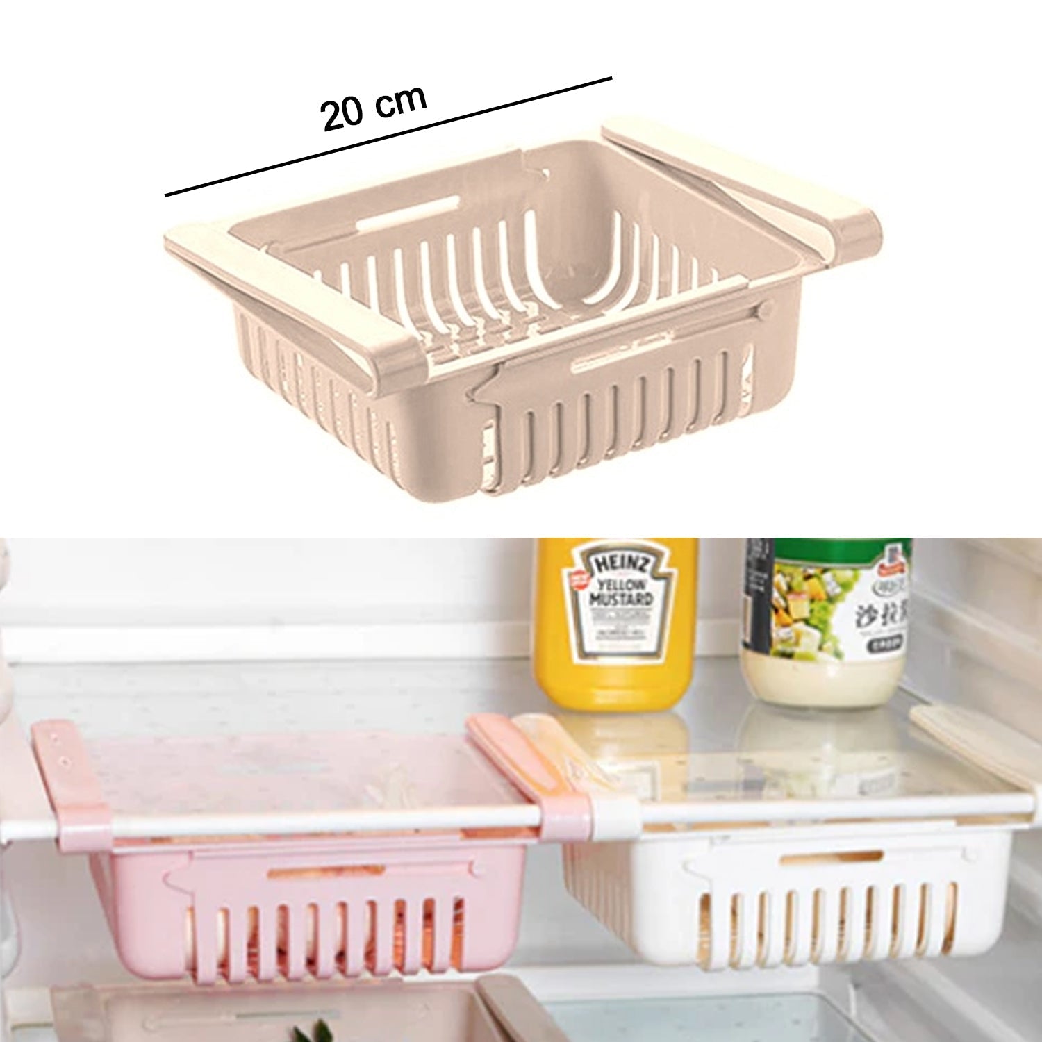 Fridge Organizer Drawer – Adjustable Storage Baskets (4-Pc Set) | Organivo