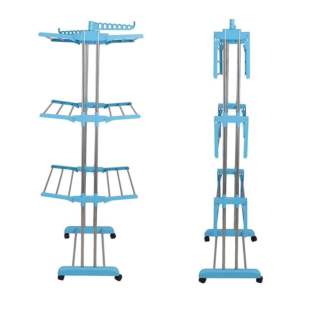 Clothes Drying Stand – Stainless Steel Foldable with Wheels | Storenzo