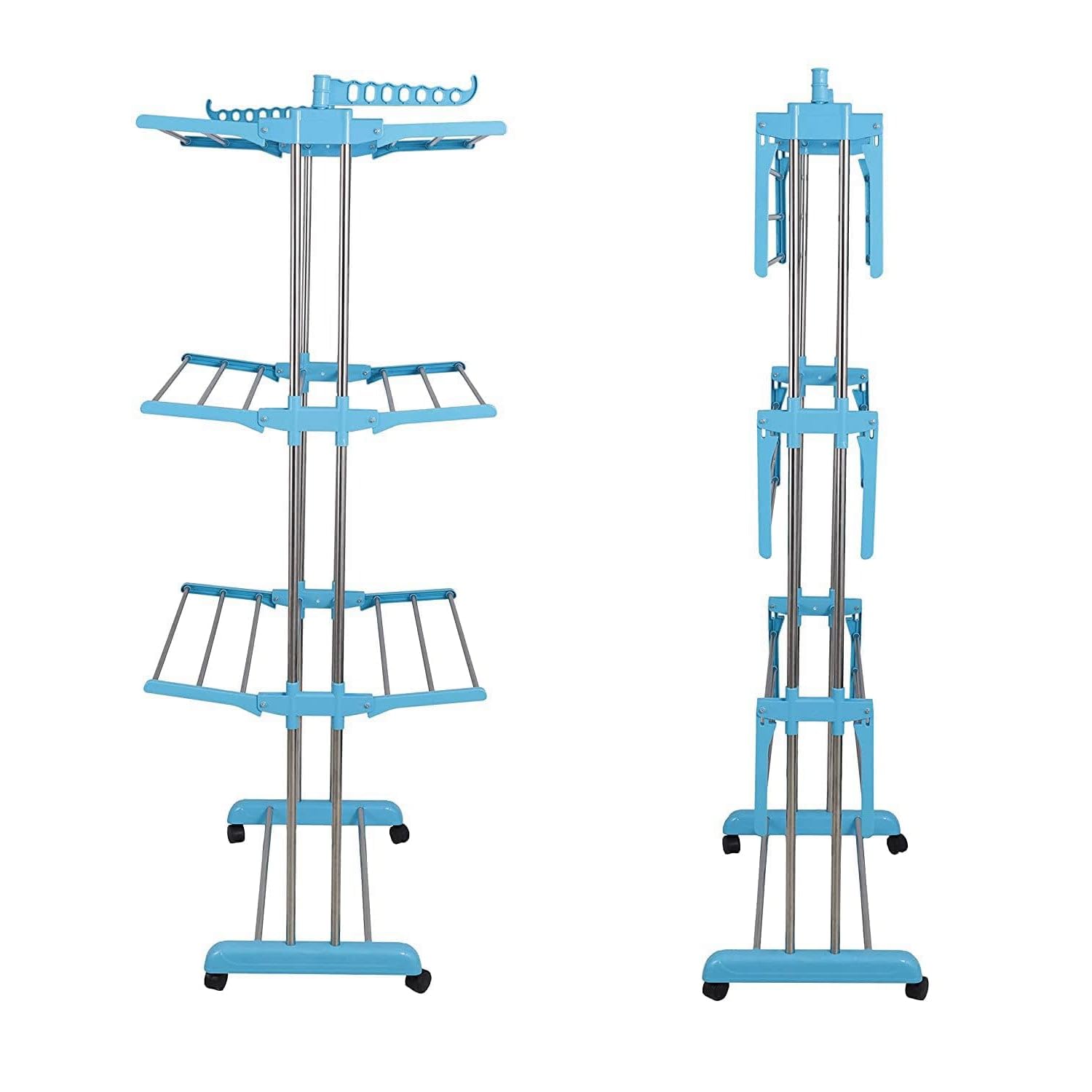 Clothes Drying Stand – Stainless Steel Foldable with Wheels | Storenzo