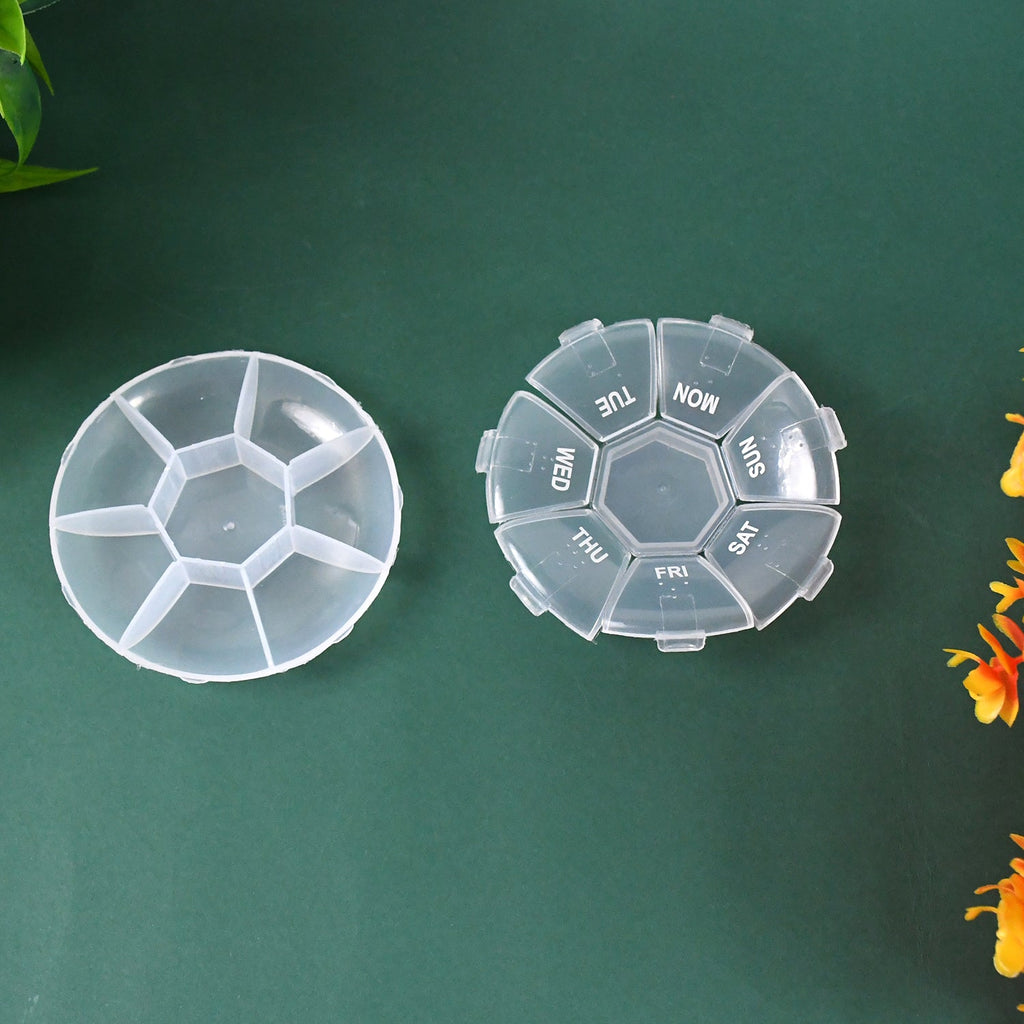 7-Sided Portable Pill Box – Compact Weekly Medicine Organizer