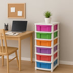 Plastic Storage Drawer Cabinet – 6-Layer Multi-Colored Organizer