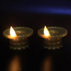 Water Sensor LED Diyas – Set of 12 Flameless Golden Lights