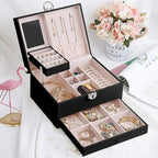Jewellery Organizer Box – Multi-Layer Velvet Storage with Lock