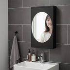 Rotating Storage Cabinet with Mirror – Space-Saving Wall Organizer