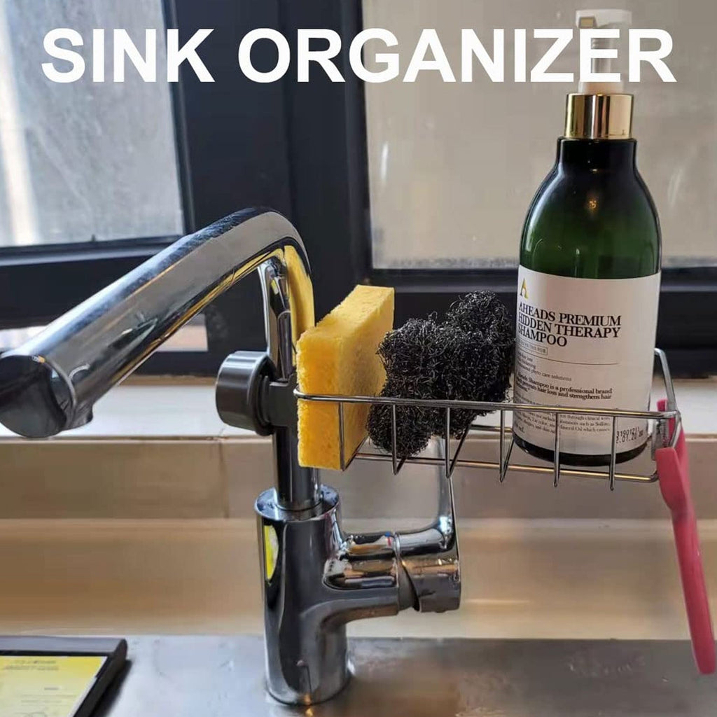 Stainless Steel Sink Caddy Organizer – Durable Clamp-On Holder