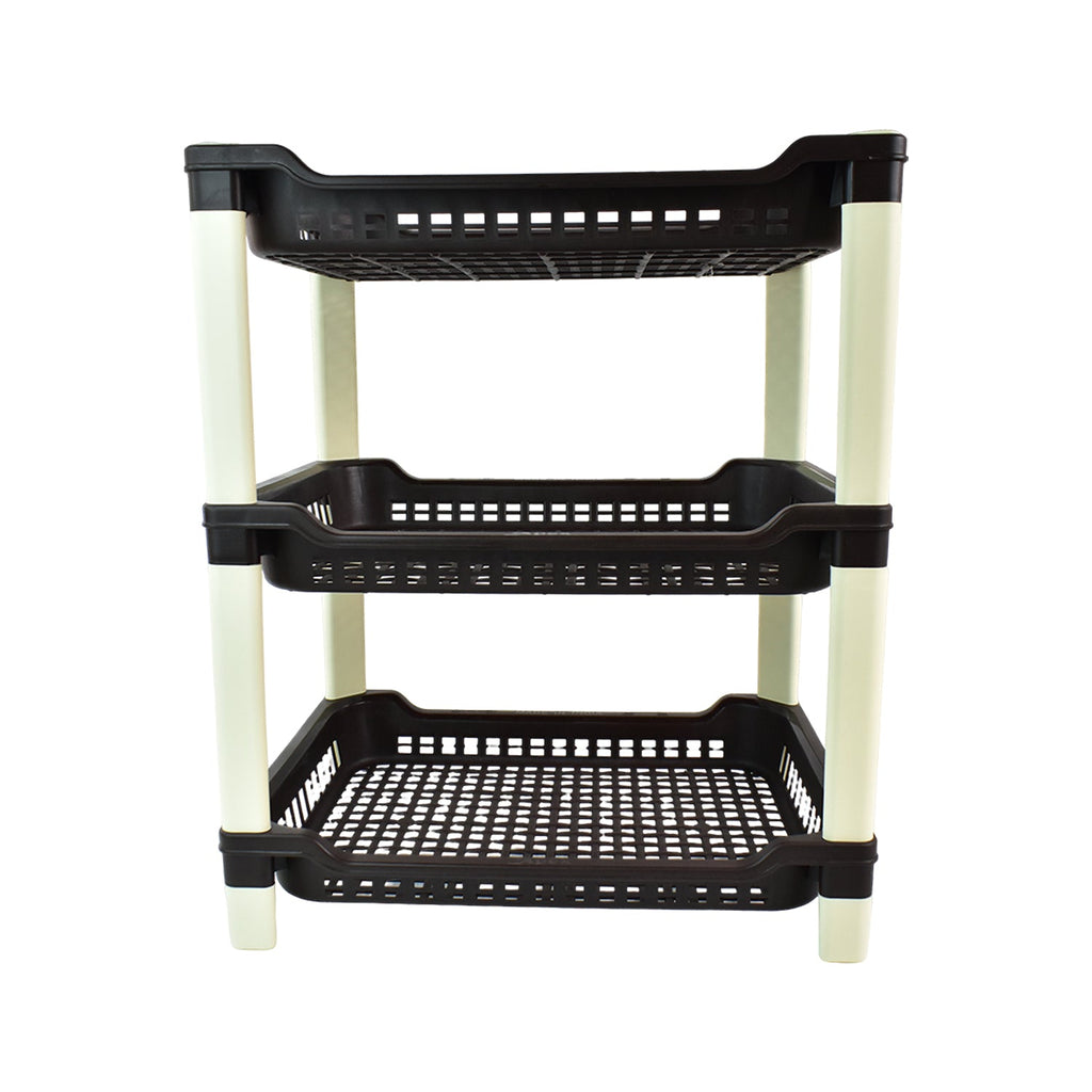 Plastic Storage Rack – 3-Tier Durable Multi-Use Organizer