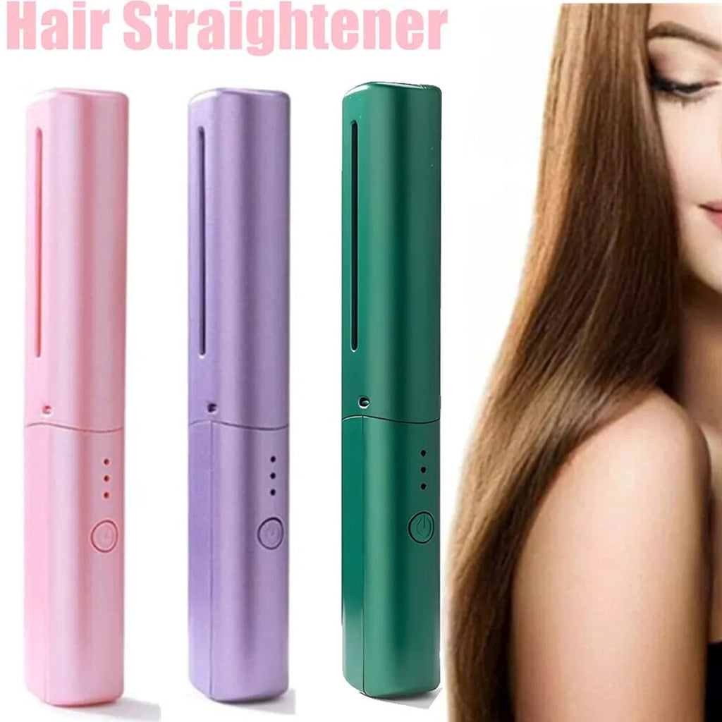 Mini Hair Straightener Brush Ð Cordless & Rechargeable for Travel